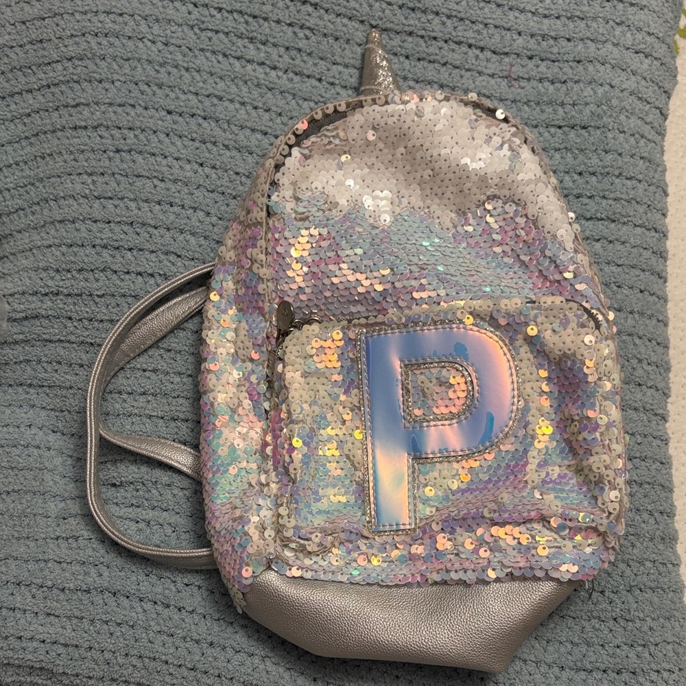 Justice girls sequin Silver mini Backpack new